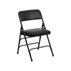Folding & Stacking*Flash Furniture HERCULES™ Curved Triple Braced Vinyl Armless Folding Chair, Black, 12/Pack (12HAMC309AVBK)