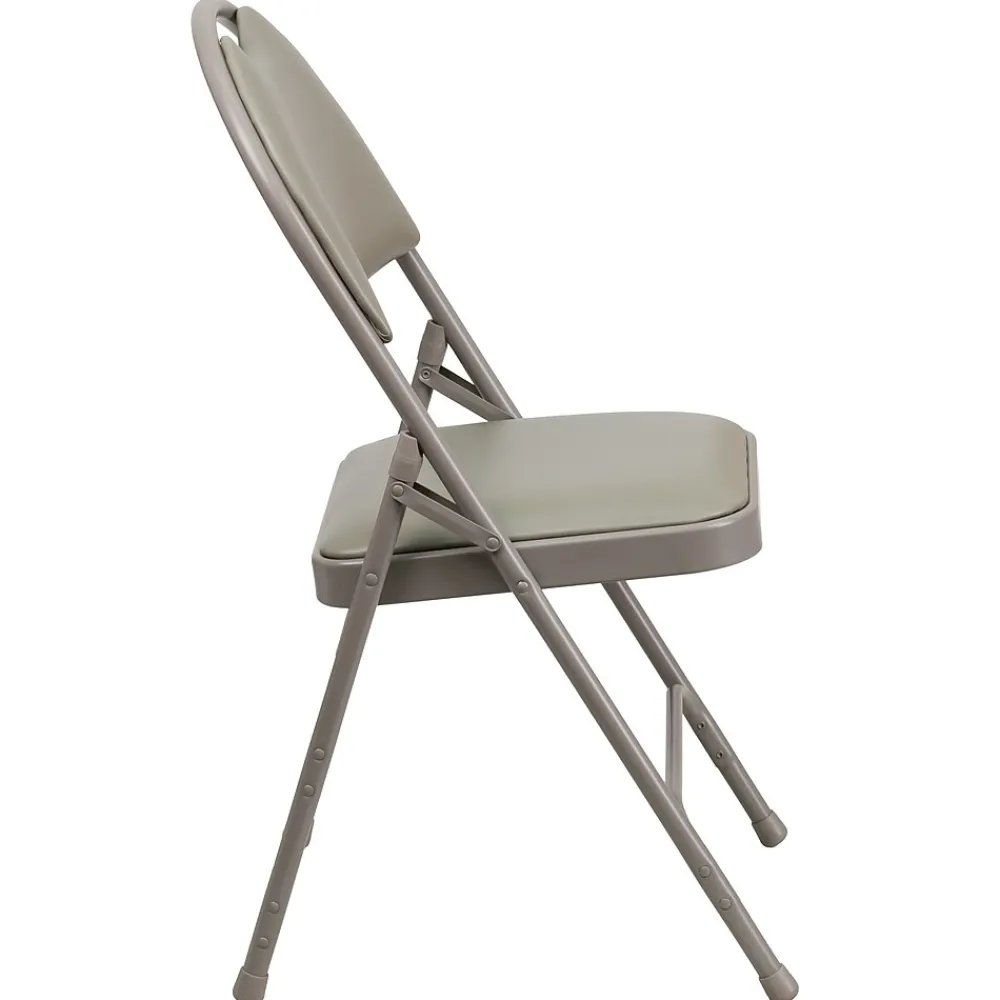 Folding & Stacking*Flash Furniture HERCULES™ Triple Braced Vinyl Armless Folding Chair, Gray, 4/Pack (4HAMC705AV3GY)