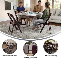 Folding & Stacking*Flash Furniture HERCULES™ Vinyl Armless Folding Chair, Red Mahogany, 4/Pack