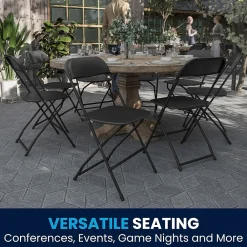 Folding & Stacking*Flash Furniture HERCULES™ Plastic Armless Folding Chair, Black, 60/Pack