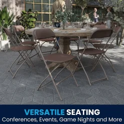 Folding & Stacking*Flash Furniture HERCULES™ Plastic Armless Folding Chair, Premium Brown, 4/Pack