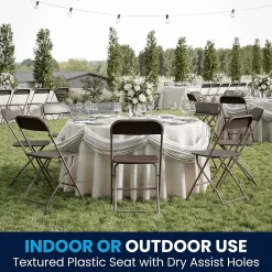 Folding & Stacking*Flash Furniture HERCULES™ Plastic Armless Folding Chair, Premium Brown, 10/Pack