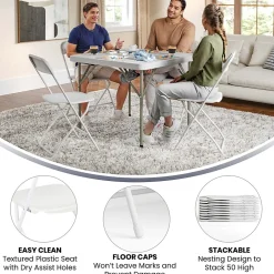 Folding & Stacking*Flash Furniture HERCULES Plastic Office Chair, White, 10/Pack (LE-L-3-WHITE-GG)