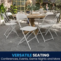 Folding & Stacking*Flash Furniture HERCULES™ Plastic Armless Folding Chair, Premium White, 32/Pack