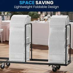 Folding & Stacking*Flash Furniture HERCULES™ Plastic Armless Folding Chair With Fan Back, White, 40/Pack (40LEL4WHITE)