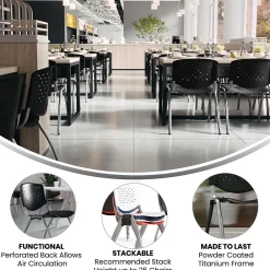 Folding & Stacking*Flash Furniture HERCULES Series Plastic Stack Chair, Black (RUTF01ABK)