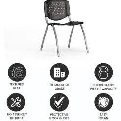 Folding & Stacking*Flash Furniture HERCULES Series Plastic Stack Chair, Black (RUTF01ABK)