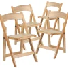 Folding & Stacking*Flash Furniture HERCULES™ Wood Armless Folding Chair, Natural, 4/Pack (4XF2903NATURAL)