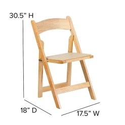 Folding & Stacking*Flash Furniture HERCULES™ Wood Armless Folding Chair, Natural, 4/Pack (4XF2903NATURAL)