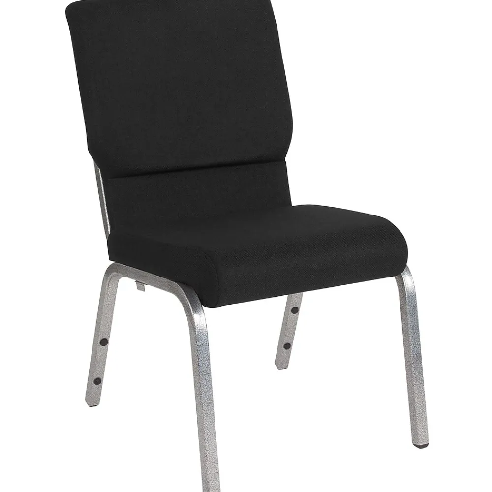 Folding & Stacking*Flash Furniture HERCULES Series Fabric Stacking Church Chair, Black/Silver Vein Frame (XUCH60096BKSV)