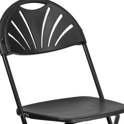 Folding & Stacking*Flash Furniture HERCULES Series 800 lb. Capacity Plastic Fan Back Folding Chair 8/Pack (8LEL4BK)