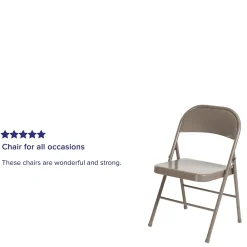 Folding & Stacking*Flash Furniture HERCULES Series Metal Folding Chair, Gray, 4/Pk (4BDF002GY)