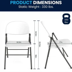 Folding & Stacking*Flash Furniture HERCULES Series Plastic Folding Chair, White, 2/Pack (2DADYCD50WH)