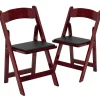 Folding & Stacking*Flash Furniture HERCULES Series Wood Folding Chair, Mahogany/Black, 2/Pack (2XF2903MAHWOOD)