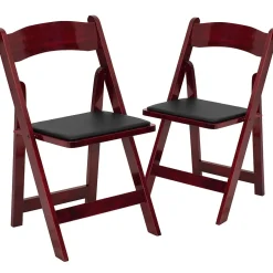 Folding & Stacking*Flash Furniture HERCULES Series Wood Folding Chair, Mahogany/Black, 2/Pack (2XF2903MAHWOOD)
