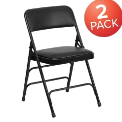 Folding & Stacking*Flash Furniture HERCULES Series Vinyl Folding Chair, Black, 2/Pack (2HAMC309AVBK)