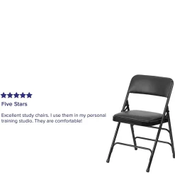 Folding & Stacking*Flash Furniture HERCULES Series Vinyl Folding Chair, Black, 2/Pack (2HAMC309AVBK)