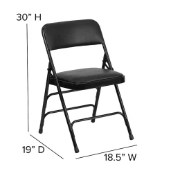 Folding & Stacking*Flash Furniture HERCULES Series Vinyl Folding Chair, Black, 2/Pack (2HAMC309AVBK)