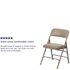 Folding & Stacking*Flash Furniture HERCULES Series Vinyl Banquet/Reception Chair, Beige, 2/Pack (2HAMC309AVBGE)