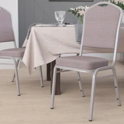 Folding & Stacking*Flash Furniture HERCULES Series Fabric Stacking Banquet Chair, Gray Dot/Silver Frame (FDC01S6)
