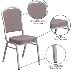 Folding & Stacking*Flash Furniture HERCULES Series Fabric Stacking Banquet Chair, Gray Dot/Silver Frame (FDC01S6)