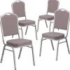Folding & Stacking*Flash Furniture HERCULES Series Fabric Banquet Stacking Chair, Gray Dot/Silver Frame, 4 Pack (4FDC01S6)