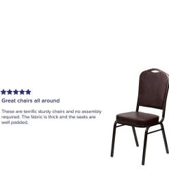 Folding & Stacking*Flash Furniture HERCULES Series Vinyl Banquet Stacking Chair, Brown/Copper Vein Frame, 4 Pack (4FDC01CPRBRNVY)