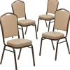 Folding & Stacking*Flash Furniture HERCULES Series Vinyl Banquet Stacking Chair, Tan/Copper Vein Frame, 4 Pack (4FDC01CPRTN)