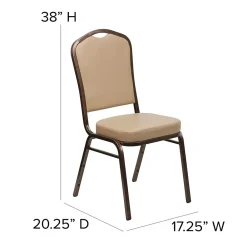 Folding & Stacking*Flash Furniture HERCULES Series Vinyl Banquet Stacking Chair, Tan/Copper Vein Frame, 4 Pack (4FDC01CPRTN)