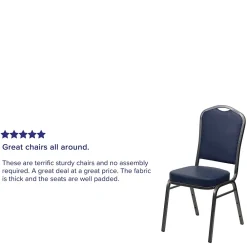 Folding & Stacking*Flash Furniture HERCULES Series Vinyl Banquet Stacking Chair, Navy/Silver Vein Frame, 4 Pack (4FDC01SVNY)