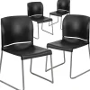 Folding & Stacking*Flash Furniture HERCULES Polypropylene Office Chair, Black, 4/Pack (RUT-238A-BK-GG)