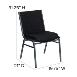 Folding & Stacking*Flash Furniture HERCULES Series Fabric Heavy Duty Stack Chair, Black Dot, 4 Pack (4XU60153BK)