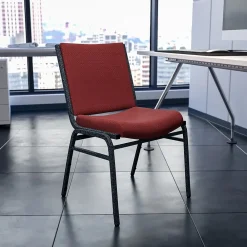 Folding & Stacking*Flash Furniture HERCULES Series Fabric Stack Chair, Burgundy Patterned (XU60153BY)