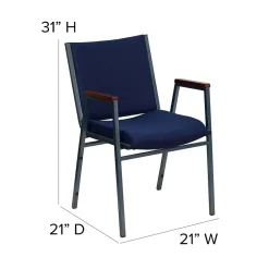 Folding & Stacking*Flash Furniture HERCULES Series Fabric Stack Chair with Arms, Navy Blue Dot (XU60154NVY)
