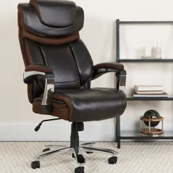 Office Chairs*Flash Furniture Hercules Series Ergonomic LeatherSoft Swivel Big & Tall Executive Office Chair, Brown (GO2223BN)