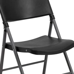 Folding & Stacking*Flash Furniture HERCULES™ Plastic Armless Folding Chair With Charcoal Frame, Black, 4/Pack
