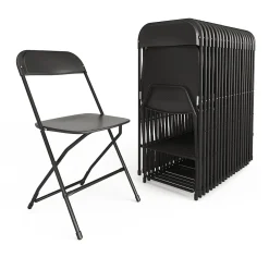Folding & Stacking*Flash Furniture HERCULES™ Plastic Armless Folding Chair, Black, 20/Pack