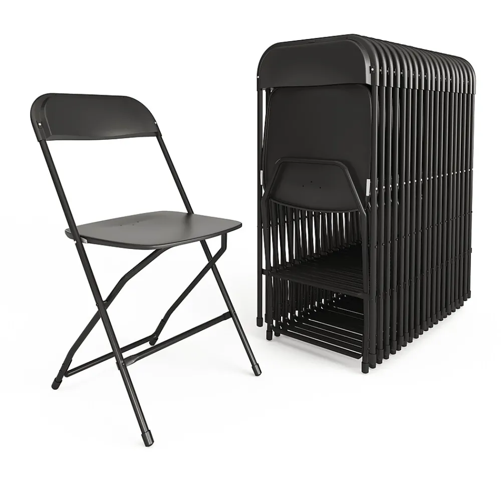 Folding & Stacking*Flash Furniture HERCULES™ Plastic Armless Folding Chair, Black, 20/Pack