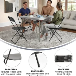 Folding & Stacking*Flash Furniture HERCULES™ Plastic Armless Folding Chair, Black, 20/Pack