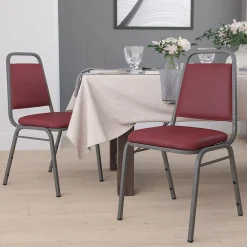 Folding & Stacking*Flash Furniture HERCULES™ 18"H Vinyl Trapezoidal Back Banquet Chair, Burgundy, 4/Pack (4FDBHF2VYVYL)