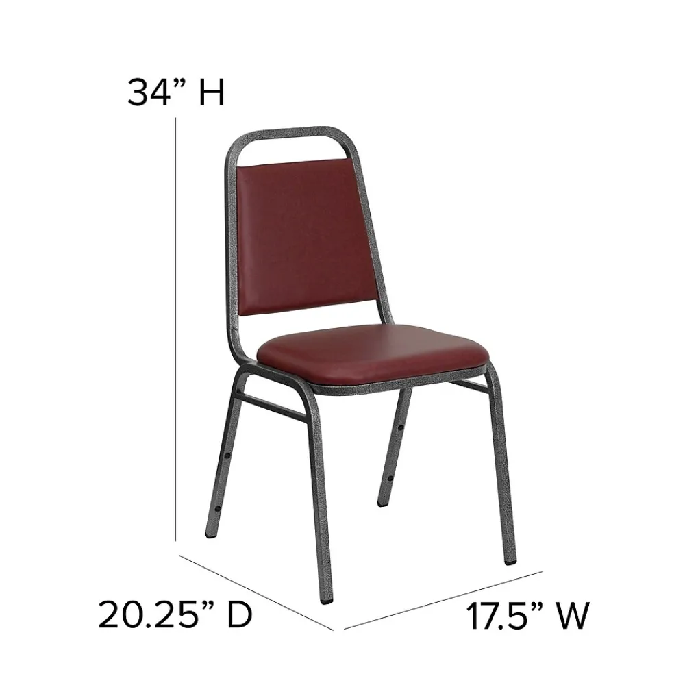 Folding & Stacking*Flash Furniture HERCULES™ 18"H Vinyl Trapezoidal Back Banquet Chair, Burgundy, 4/Pack (4FDBHF2VYVYL)