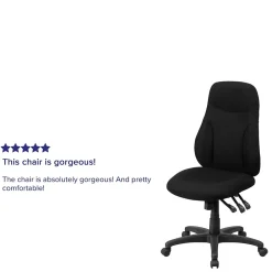 Office Chairs*Flash Furniture Hughes Armless Ergonomic Fabric Swivel High Back Task Office Chair, Black (BT90297H)