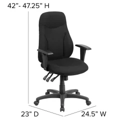 Office Chairs*Flash Furniture Hughes Ergonomic Fabric Swivel High Back Task Office Chair, Black (BT90297HA)