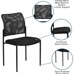 Folding & Stacking*Flash Furniture Jana Mesh Stackable Side Chair, Black (GO5152)