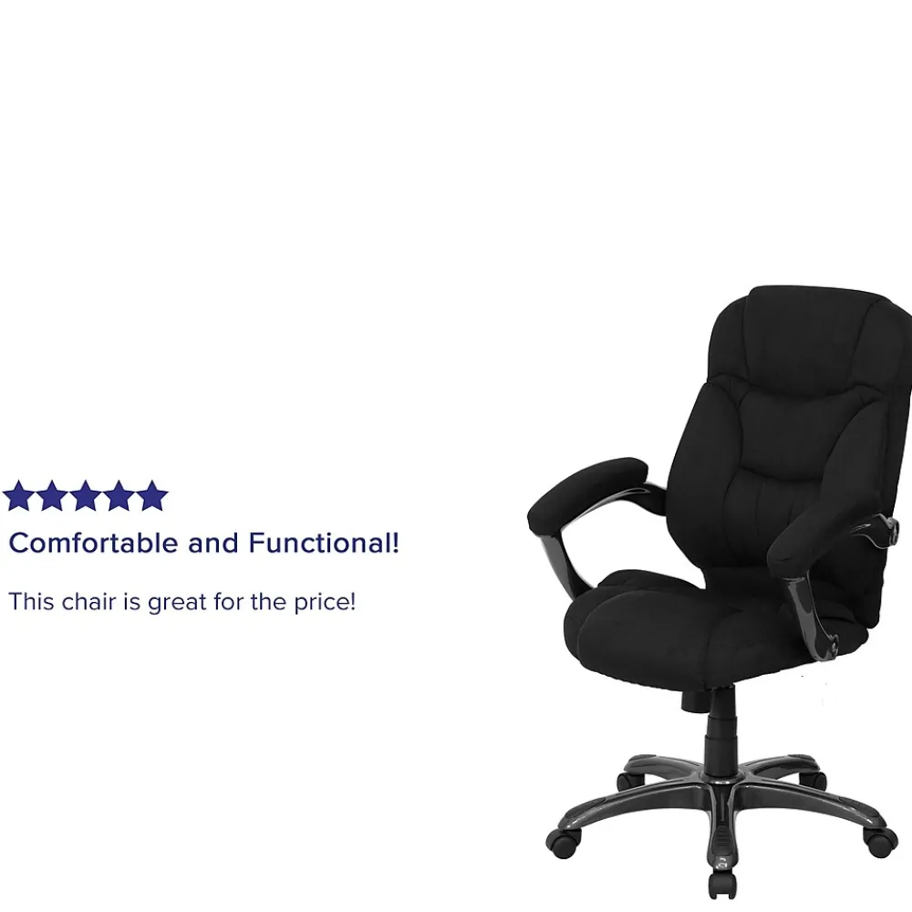 Office Chairs*Flash Furniture Jessie Ergonomic Microfiber Swivel High Back Executive Office Chair, Black (GO725BK)