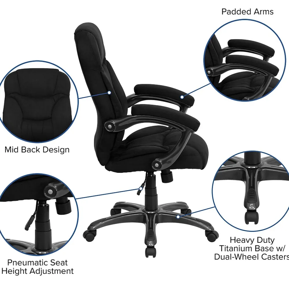 Office Chairs*Flash Furniture Jessie Ergonomic Microfiber Swivel High Back Executive Office Chair, Black (GO725BK)