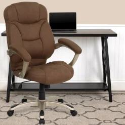 Office Chairs*Flash Furniture Jessie Ergonomic Microfiber Swivel High Back Executive Office Chair, Brown (GO725BN)