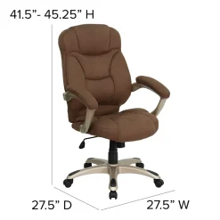 Office Chairs*Flash Furniture Jessie Ergonomic Microfiber Swivel High Back Executive Office Chair, Brown (GO725BN)