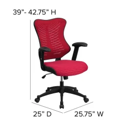 Office Chairs*Flash Furniture Kale Ergonomic Mesh Swivel High Back Executive Office Chair, Burgundy (BLZP806BY)