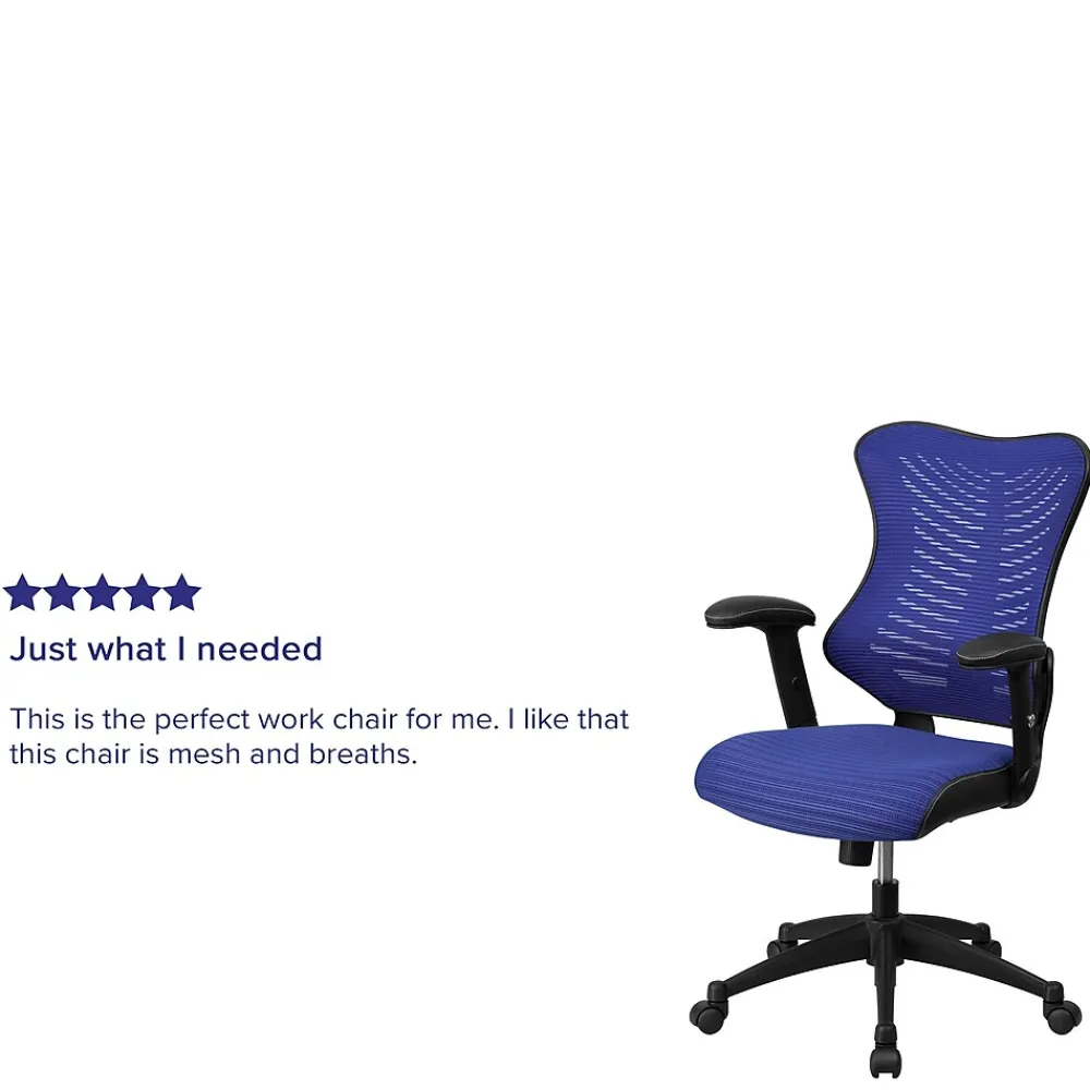Office Chairs*Flash Furniture Kale Ergonomic Mesh Swivel High Back Executive Office Chair, Blue (BLZP806BL)